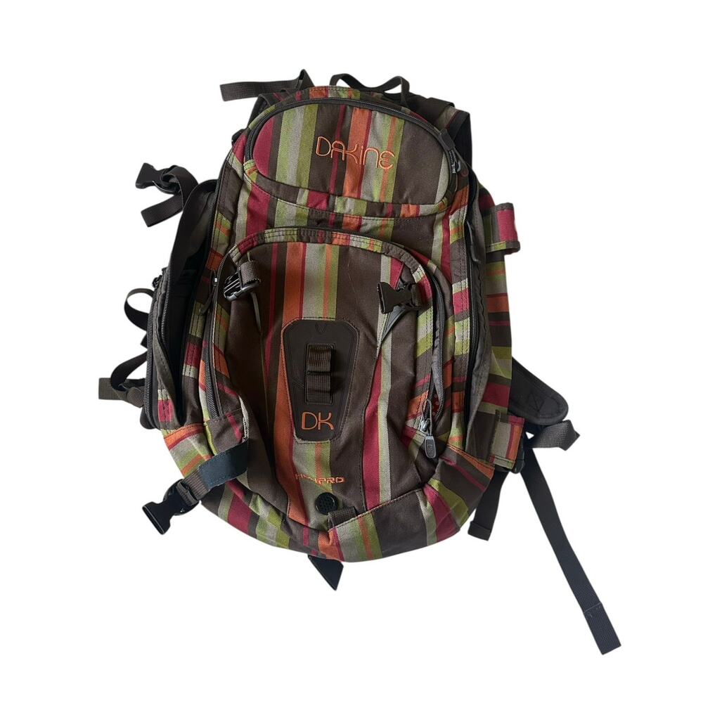 Dakine Backpack Vintage retro stripe orange brown comfort waistband sturdy bag